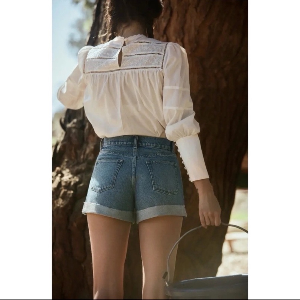 REFORMATION Charlie Cuffed High Rise Jean Shorts Size 29 - Picture 16 of 16